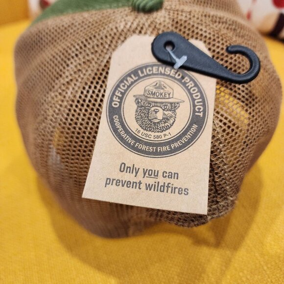 Smokey Bear Corduroy Smokey Patch Snap Back Trucker Hat Green Baseball Cap NEW - Picture 6 of 10